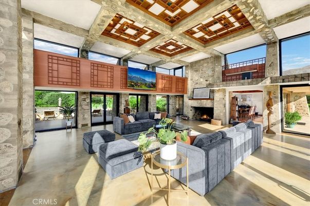 Fireplace, Interior, Living room, Stone Walls, Sun Room