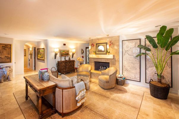 Fireplace, Interior, Living room, Pendant Lights