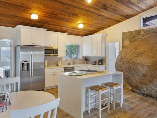 Interior, Kitchen, Stainless Steel Appliances, Wooden Ceilings, Wood Texture Flooring