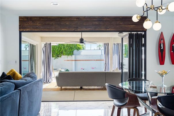 Dining room, Interior, Living room, Marble, Pendant Lights, Recessed Lighting