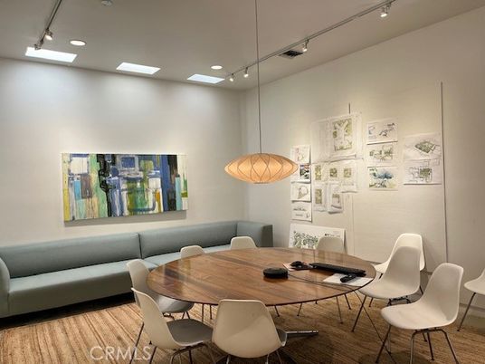 Dining room, Interior, Pendant Lights, Recessed Lighting, Wood Texture Flooring