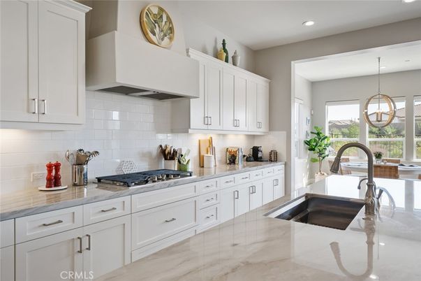 Interior, Kitchen, Marble, Pendant Lights, Recessed Lighting