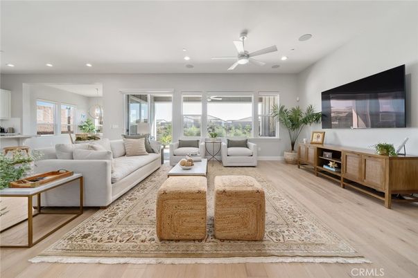 Interior, Living room, Pendant Lights, Recessed Lighting, Wood Texture Flooring