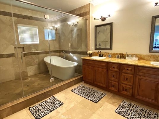 Bathroom, Dual Sink Vanities, Glass Shower, Interior