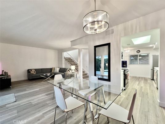 Chandelier, Dining room, Interior, Living room, Pendant Lights, Wood Texture Flooring