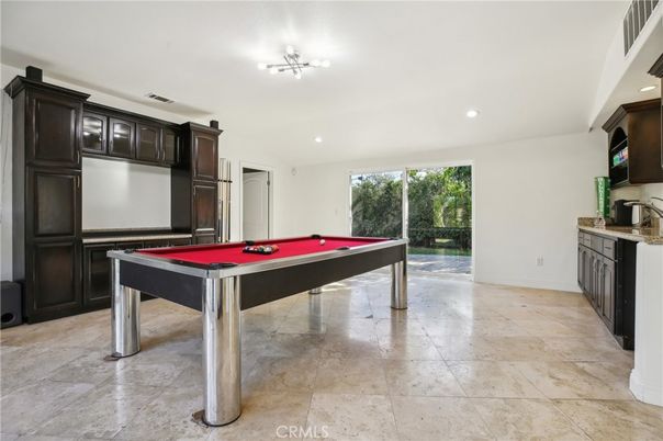 Billiard Table, Game Room, Interior, Recessed Lighting