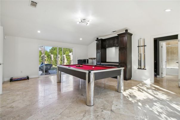 Billiard Table, Game Room, Interior, Recessed Lighting