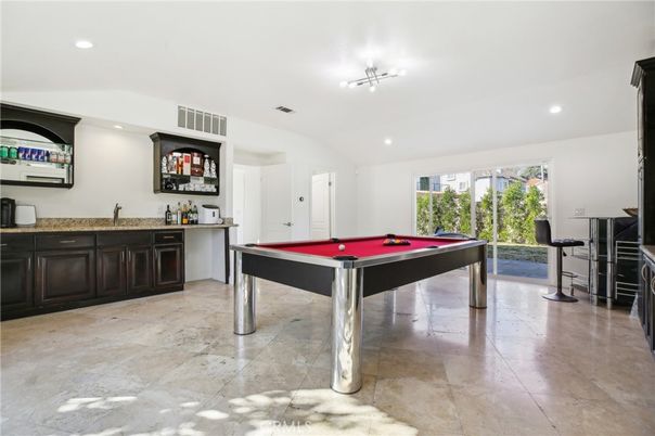 Billiard Table, Game Room, Interior, Recessed Lighting