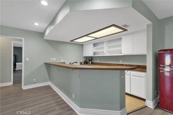 Interior, Kitchen, Recessed Lighting, Wood Texture Flooring