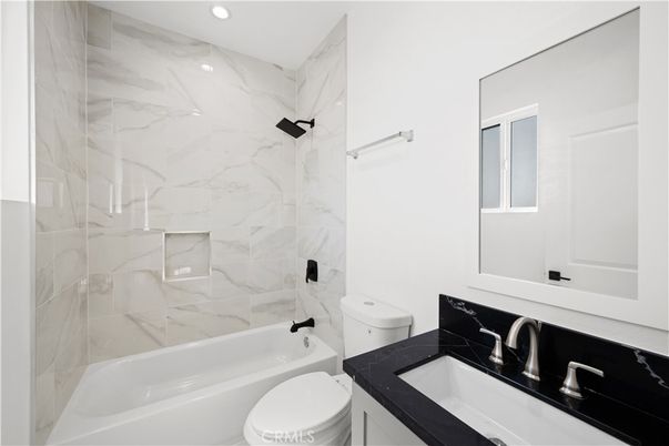 Bathroom, Glass Shower, Interior, Marble Walls, Recessed Lighting