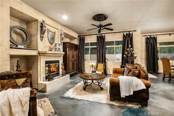 Dining room, Fireplace, Interior, Living room, Recessed Lighting