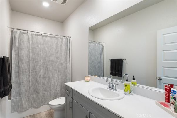 Bathroom, Interior, Recessed Lighting, Wood Texture Flooring