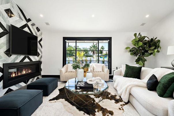 Fireplace, Interior, Living room, Recessed Lighting