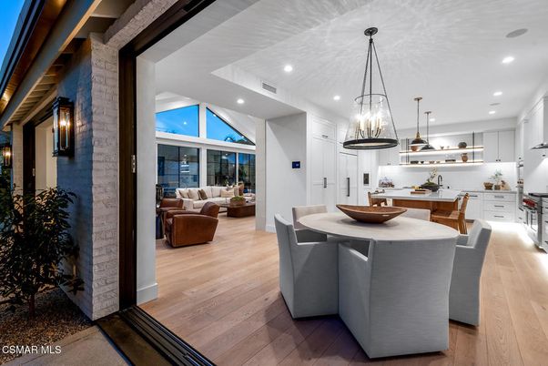 Dining room, Interior, Kitchen, Living room, Pendant Lights, Recessed Lighting, Wood Texture Flooring