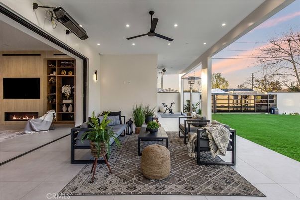 Backyard, Exterior, Fireplace, Pool, Recessed Lighting