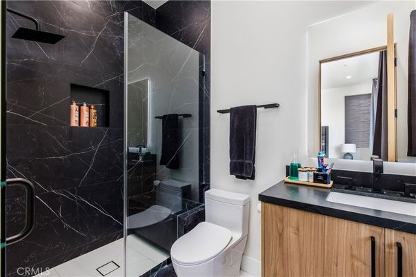 Bathroom, Glass Shower, Interior, Marble Walls