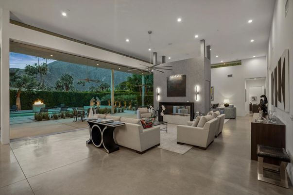 Fireplace, Interior, Living room, Recessed Lighting