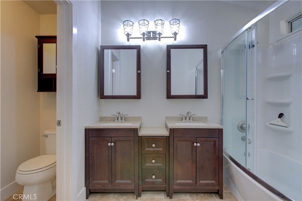 Bathroom, Dual Sink Vanities, Glass Shower, Interior