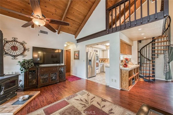 Interior, Kitchen, Recessed Lighting, Wooden Ceilings, Wood Texture Flooring