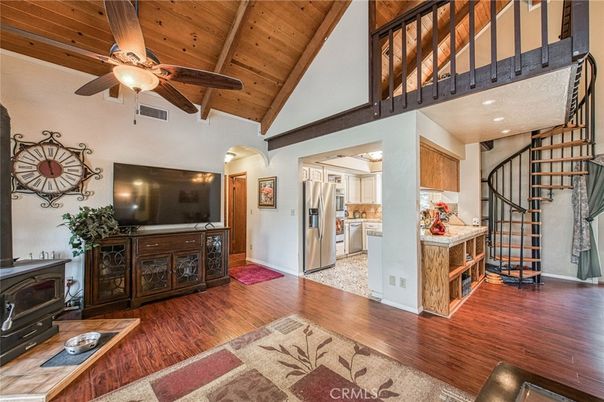 Interior, Kitchen, Recessed Lighting, Wooden Ceilings, Wood Texture Flooring
