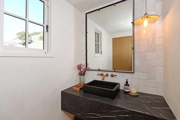 Bathroom, Interior, Marble, Pendant Lights, Recessed Lighting
