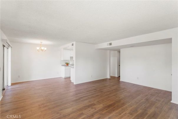 Chandelier, Empty room, Interior, Wood Texture Flooring