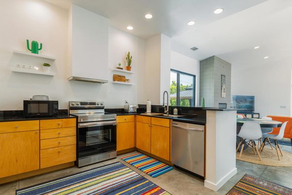 Dining room, Interior, Kitchen, Recessed Lighting, Stainless Steel Appliances