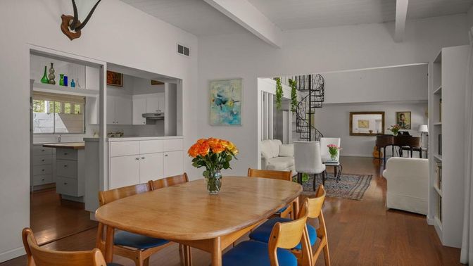 Dining room, Interior, Kitchen, Living room, Wood Texture Flooring