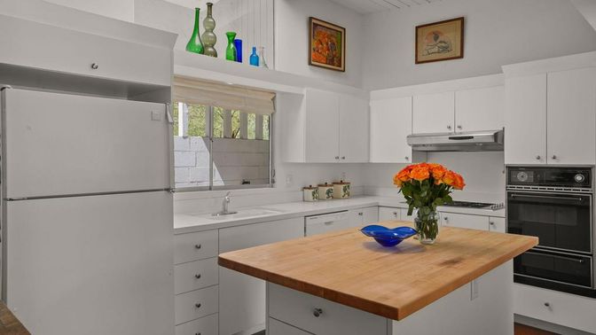 Interior, Kitchen, Stainless Steel Appliances, Wood Texture Flooring
