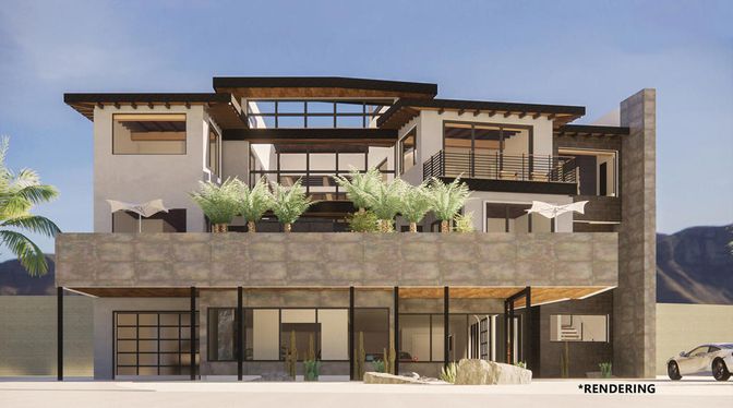 Attached, Exterior, Facade, Modern