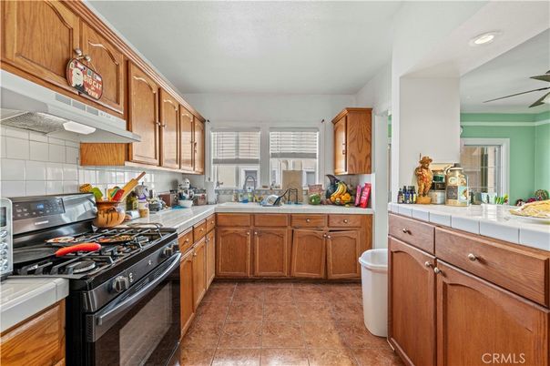 Interior, Kitchen, Recessed Lighting, Tile Countertops