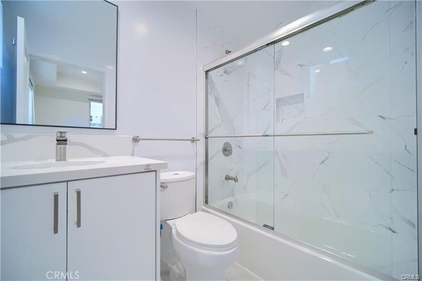 Bathroom, Glass Shower, Interior, Marble Walls, Recessed Lighting