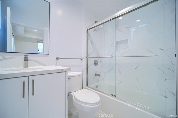 Bathroom, Glass Shower, Interior, Marble Walls, Recessed Lighting