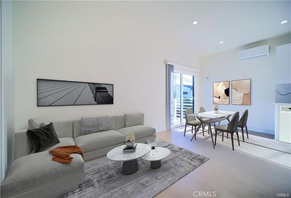 Dining room, Interior, Living room, Recessed Lighting, Wood Texture Flooring