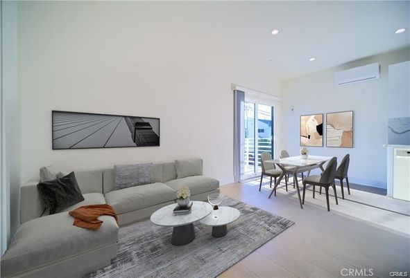 Dining room, Interior, Living room, Recessed Lighting, Wood Texture Flooring