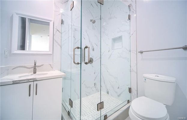Bathroom, Glass Shower, Interior, Marble Walls