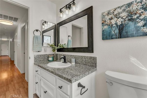 Bathroom, Dual Sink Vanities, Interior, Wood Texture Flooring