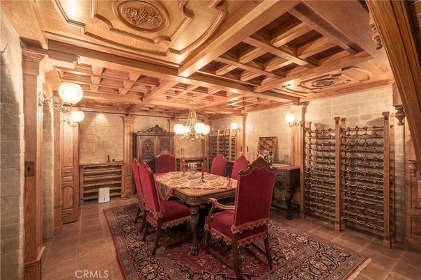 Chandelier, Dining room, Interior, Wooden Beams