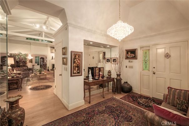Chandelier, Home Office, Interior, Living room, Recessed Lighting, Wood Texture Flooring