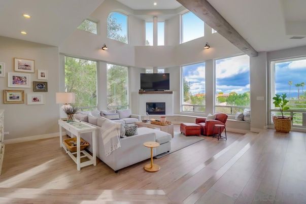Fireplace, Interior, Living room, Recessed Lighting, Wooden Beams, Wood Texture Flooring