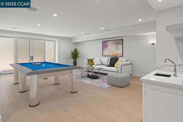 Billiard Table, Game Room, Interior, Living room, Recessed Lighting, Wood Texture Flooring