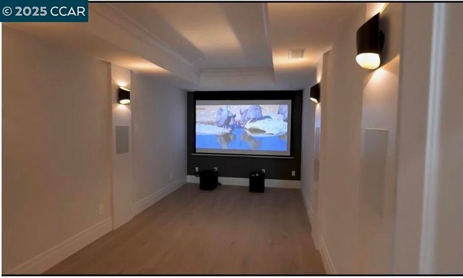 Interior, Projection Screen, Wood Texture Flooring