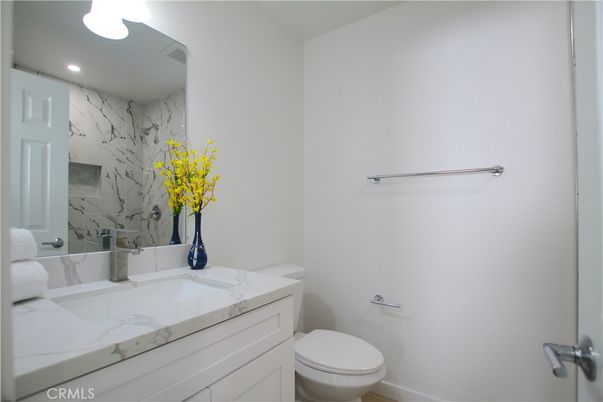 Bathroom, Interior, Marble Walls, Recessed Lighting