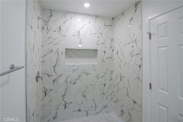 Bathroom, Interior, Marble Walls, Recessed Lighting