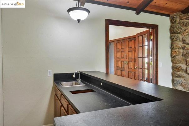 Interior, Stone Walls, Wooden Beams