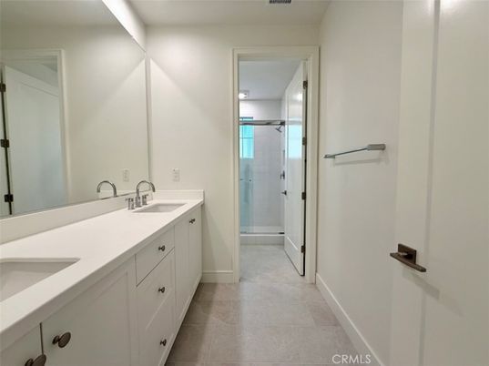 Bathroom, Dual Sink Vanities, Glass Shower, Interior