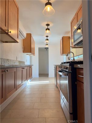 Interior, Kitchen, Pendant Lights, Stainless Steel Appliances, Wood Texture Flooring