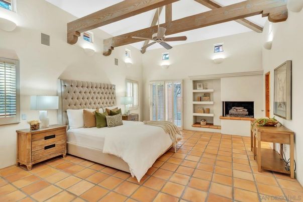 Bedroom, Fireplace, Interior, Wooden Beams