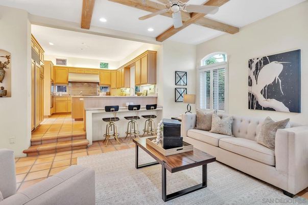 Interior, Kitchen, Living room, Recessed Lighting, Wooden Beams