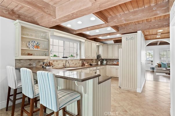 Interior, Kitchen, Recessed Lighting, Wooden Beams, Wooden Ceilings